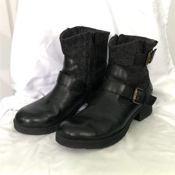 boc | Shoes | Boc Womens Leather And Fabric Zip Biker Boots | Poshmark